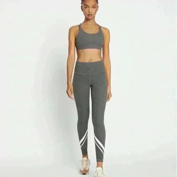 Tory Burch Compression Cross-Back Bra, Grey, XS - Picture 2 of 3